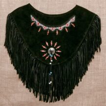 8653 - Women's Leather Poncho Black