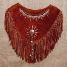 8658 - Women's Leather Poncho Brown