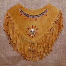 8650 - Women's Leather Poncho Gold