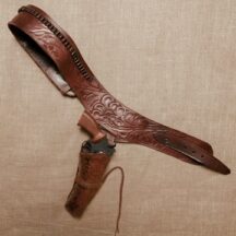 880 - Hand Tooled Leather Gun Belt Brown