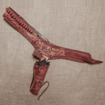 883 - Hand Tooled Leather Gun Belt Two Toned