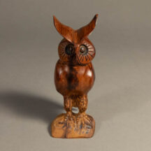 221 - LARGE HORNED OWL IRONWOOD FIGURE