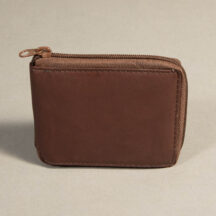 7132 - Bifold Zipper Wallet Brown
