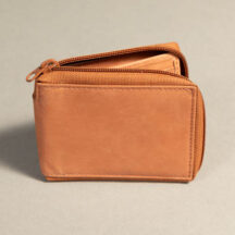 7134 - Bifold Zipper Wallet Light Brown