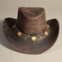 8741 - BUFFALO NICKEL ROUGH LEATHER HAT BROWN