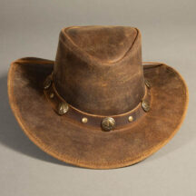 8742 - BUFFALO NICKEL ROUGH LEATHER HAT CAMEL