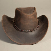 8771 - BRAIDED HEADBAND LEATHER HAT BROWN