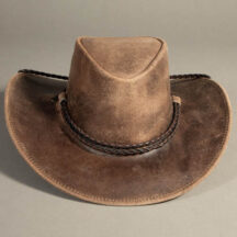 8775 - BRAIDED HEADBAND LEATHER HAT GRAY