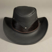 8790 - CALF CROWN LEATHER HAT BLACK