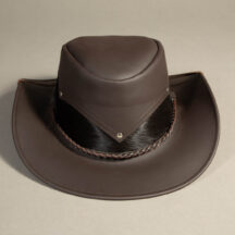 8791 - CALF CROWN LEATHER HAT BROWN
