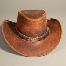8861 - ROUGH FINISH LEATHER HAT BROWN