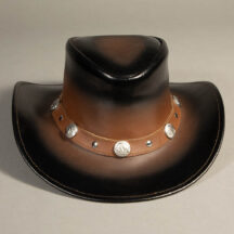 8943 - BUFFALO NICKEL LEATHER HAT TWO TONE