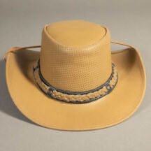 8966 - PERFORATED CROWN LEATHER HAT TAN