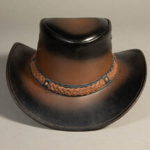 8993 - BRAIDED BAND LEATHER HAT TWO TONE