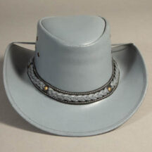 8995 - BRAIDED BAND LEATHER HAT GRAY