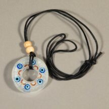 96311 - Organite Pendant Blue With Wood Bead