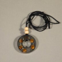 96314 - Organite Pendant Tigers Eye With Wood Bead