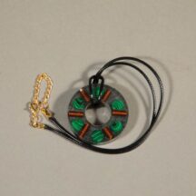 96338 - Organite Pendant Malachite With Gold Clasp