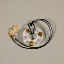 96339 -  Organite Pendant Amethyst and Tigers Eye With Gold Clasp