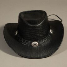8672 - LEATHER HAT BLACK