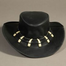 86710 - LEATHER HAT BLACK